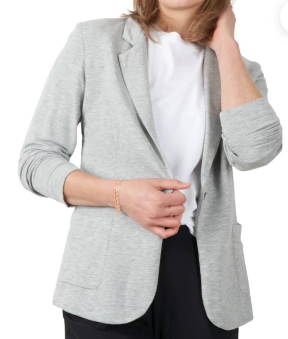 Theory Grey Front Patch Blazer 2